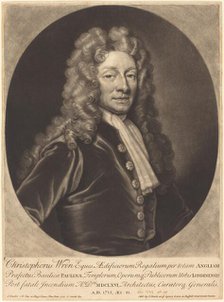 Sir Christopher Wren, 1713. Creator: John Smith.