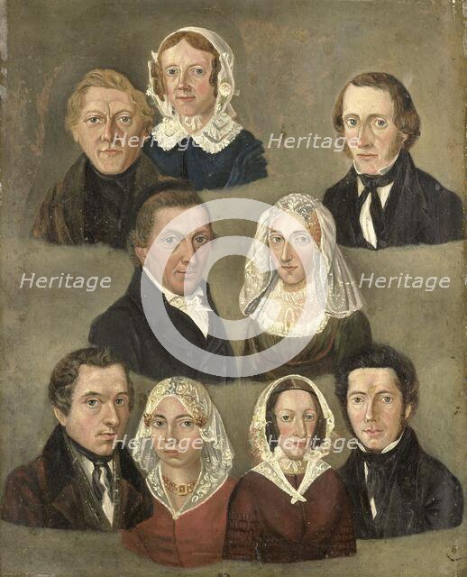 Portrait of the Artist's Parents, Douwe Martens Teenstra and Barber Hindriks Siccama with Members of Creator: Kornelis Douwes Teenstra.