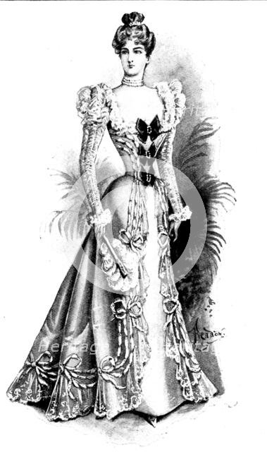 Ladies' Page: a handsome gown, 1898. Creator: Picador.