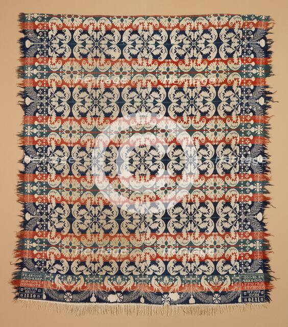 Bed Cover (Coverlet), 1850. Creators: Daniel Fisher, Levi Fisher.