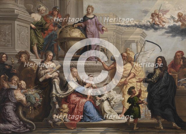 Allegorical Adoration of the Birth of a Prince, 1659. Creator: Johannes Ykens.