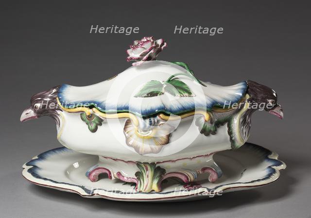 Covered Tureen on Stand, c. 1750. Creator: Strasbourg Factory (French).