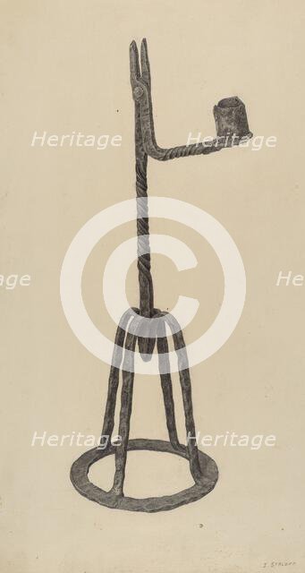 Rush and Candle Holder, c. 1939. Creator: Jack Staloff.