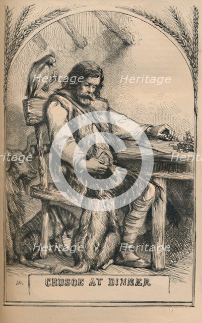 'Crusoe at Dinner', c1870. Artist: Unknown.