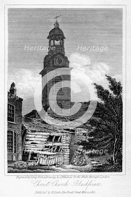 Christ Church, Blackfriars, Southwark, London, 1817.Artist: J Greig