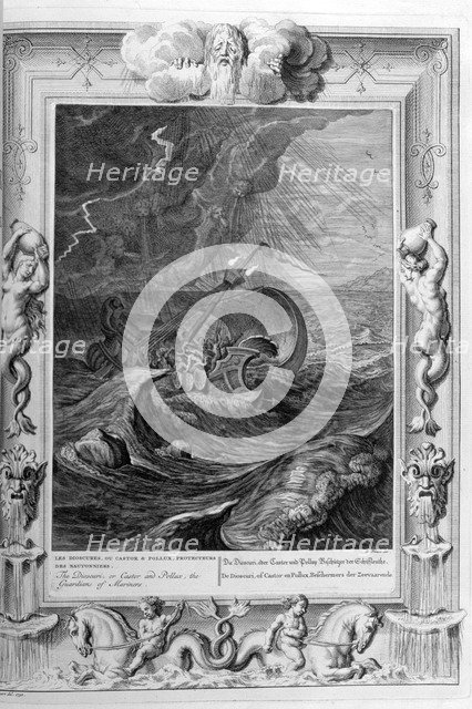 The Dioscuri (Castor and Pollux) protect a ship, 1733. Artist: Bernard Picart