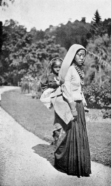 A Nepalese woman with her child, c1910. Artist: Unknown