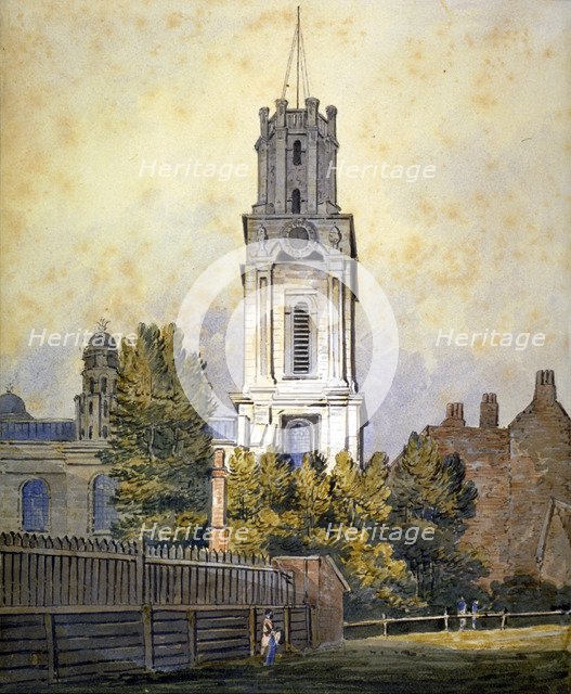 Church of St George in the East, Stepney, London, c1815. Artist: William Pearson