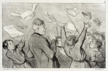 Une Émeute, 1845. Creator: Honore Daumier.