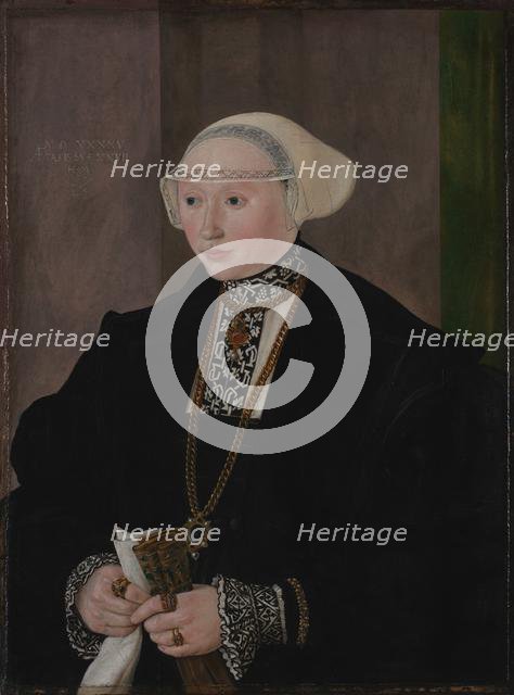 Portrait of Maria Kitscher, Frau von Freyberg, 1545. Creator: Hans Mielich (German, 1516-1573).