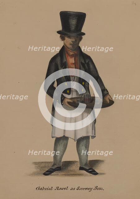 Gabriel Ravel as Sawney Box [Verso: Unfinished Study for Recto], 1855-1859. Creator: Alfred Jacob Miller.