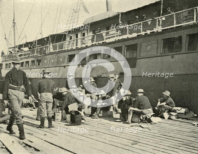 '13th Infantry at Breakfast', Spanish-American War, 11 June 1898, (1899). Creator: Burr McIntosh.