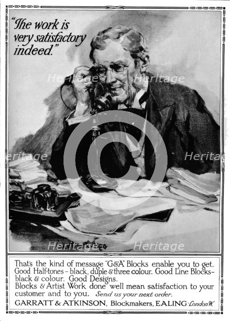 'Garratt & Atkinson, Blockmakers - advert', 1916. Artist: Cyrus Cuneo.