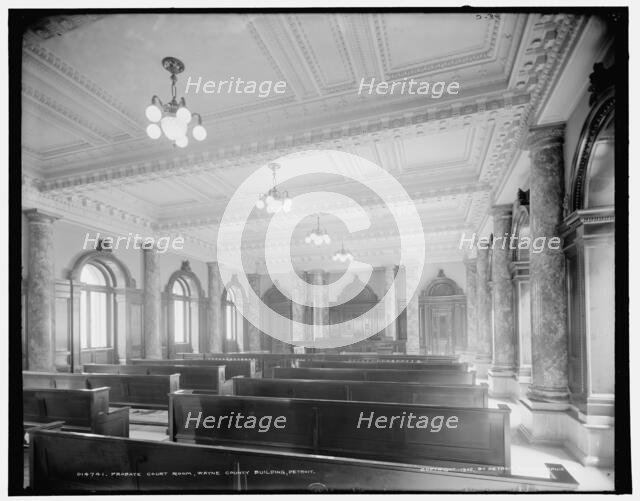Probate court room, Wayne County Building, Detroit, c1902. Creator: Unknown.
