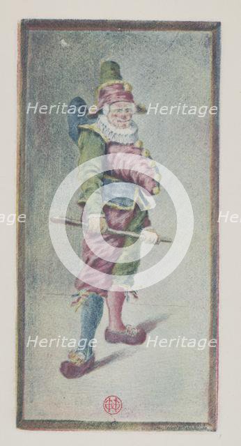 Punchinello, Three-quarters to the Right, c. 1887. Creator: Henri Charles Guérard (French, 1846-1897).