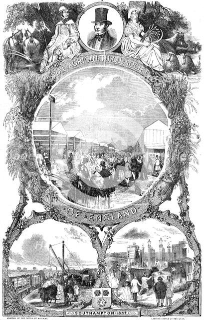 Royal Agricultural Society of England; arrival of the cattle by railway..., 1844. Creator: Unknown.