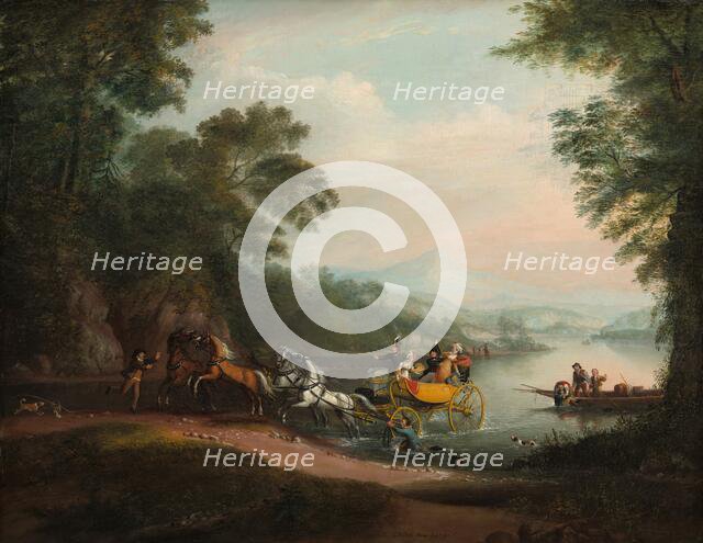 Mishap at the Ford, 1818. Creator: Alvan Fisher.