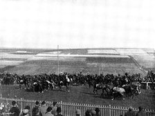 The Volunteer Manoeuvres at Brighton: March Past - Mounted Rifles, 1895. Creator: Symmons & Thiele.