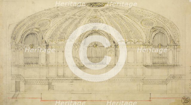 Orchestra Hall, Chicago, Illinois, Section, 1904. Creator: Daniel Burnham.