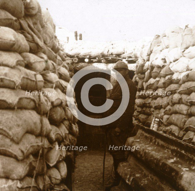 Trenches in Champagne, northern France, c1914-c1918. Artist: Unknown.