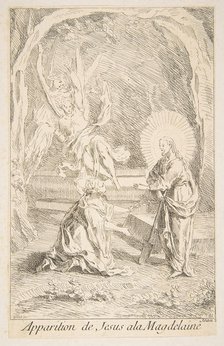 Christ appearing to Mary Magdelen.n.d. Creators: Claude Gillot, Jacques Gabriel Huquier.
