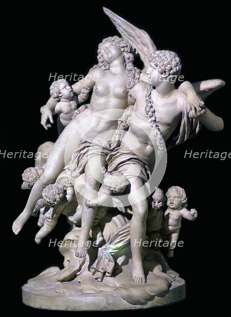 Statue of Psyche and Eros, 18th century. Creator: Claude Michel.