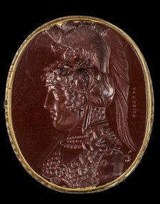 Gem with the head of Athena Parthenos, 1st century. Creator: Aspasios (active 1 century).