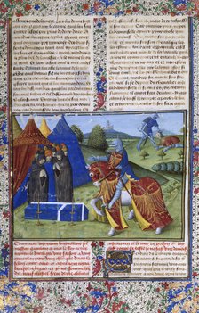 Page from Le Livre de Lancelot du Lac (The Book of Sir Lancelot of the Lake), 15th century. Artist: Unknown