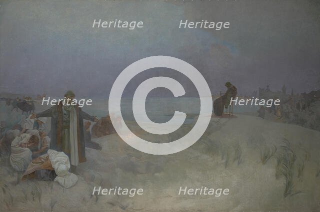 The Last Days of Jan Amos Komenský in Naarden (The cycle The Slav Epic), 1912. Creator: Mucha, Alfons Marie (1860-1939).