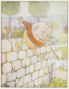 Humpty Dumpty had a great fall, from A Nursery Rhyme Picture Book, pub. 1914. Creator: Leonard Leslie Brooke (1862 - 1940).