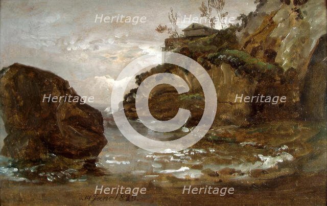 Rocky Coast near Naples, 1821. Creator: Johan Christian Dahl.