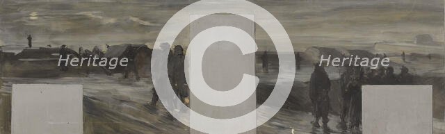 Esquisse pour le cabinet du préfet de l'Hôtel de Ville de Paris : La garde aux remparts, 1889. Creator: Paul Louis Delance.