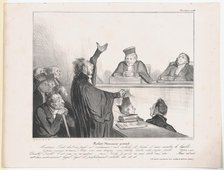 Plate 44: Robert Macaire avocat, 1838.  Creator: Honore Daumier.