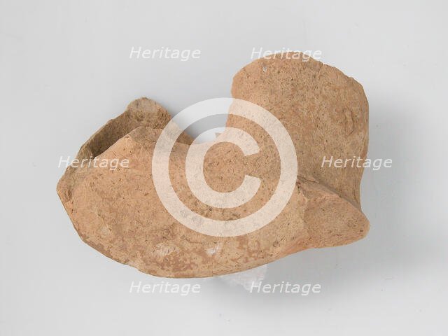 Oil Lamp Fragment, Coptic, 4th-7th century. Creator: Unknown.