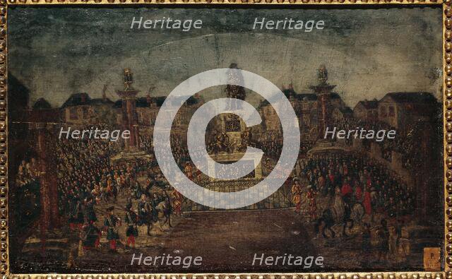 Inauguration of the statue of Louis XIV, place des Victoires..., March 28, 1686. Creator: Unknown.
