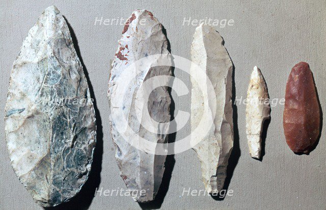 Paleolithic flint tools. Artist: Unknown