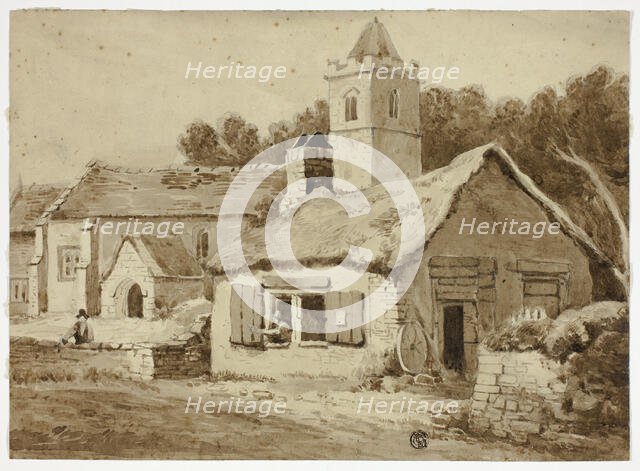 Village Church and Street, n.d. Creator: Unknown.