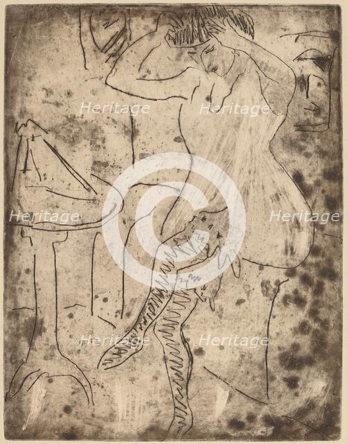 Dodo Arranging Her Hair, 1909. Creator: Ernst Kirchner.