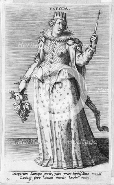 Europa, from Prosopographia, ca. 1585-90., ca. 1585-90. Creator: Philip Galle.