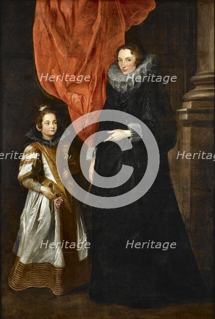 Portrait of Geronima Brìgnole Sale with her daughter Maria Aurelia, 1627. Creator: Dyck, Sir Anthonis van (1599-1641).