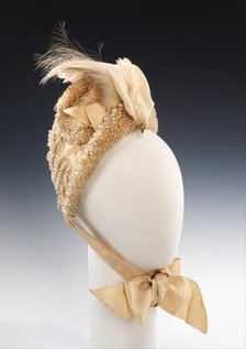 Wedding bonnet, American, ca. 1883. Creator: Snedden.