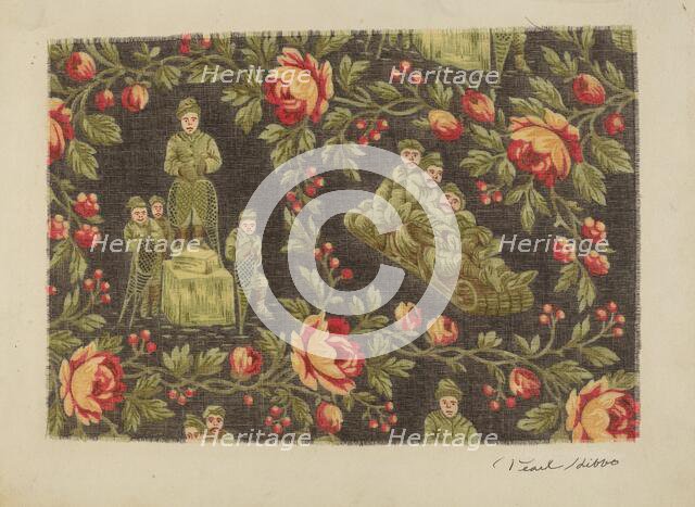 Printed Cotton (Winter Sports), c. 1939. Creator: Pearl Gibbo.