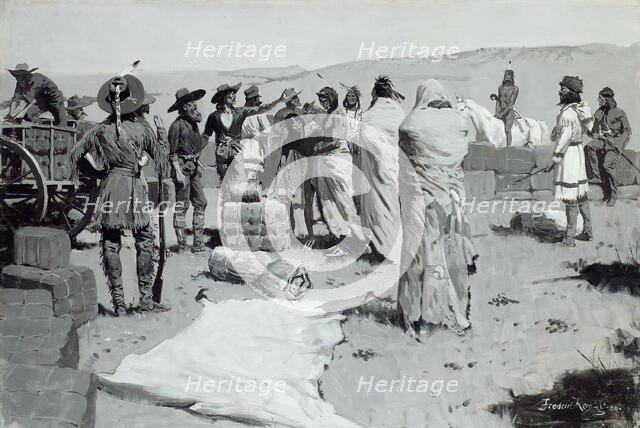 The Interpreter Waved at the Youth, c. 1900. Creator: Frederic Remington.