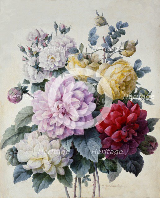 Bouquet of Flowers, Dahlias and Roses, c.1830-1840.