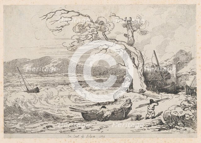 On Coast of Sussex, 1784-85., 1784-85. Creator: Thomas Rowlandson.