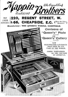 Advertisement for Mappin Brothers, 1898. Creator: Unknown.