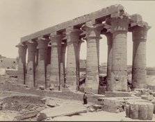 Luxor, vue du temple cote ouest, 1870s. Creator: Antonio Beato.
