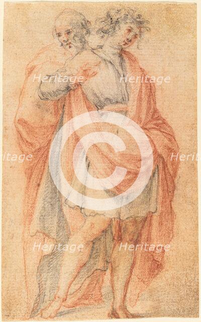 Two Male Figures: A Youth and an Old Man. Creator: Unknown.