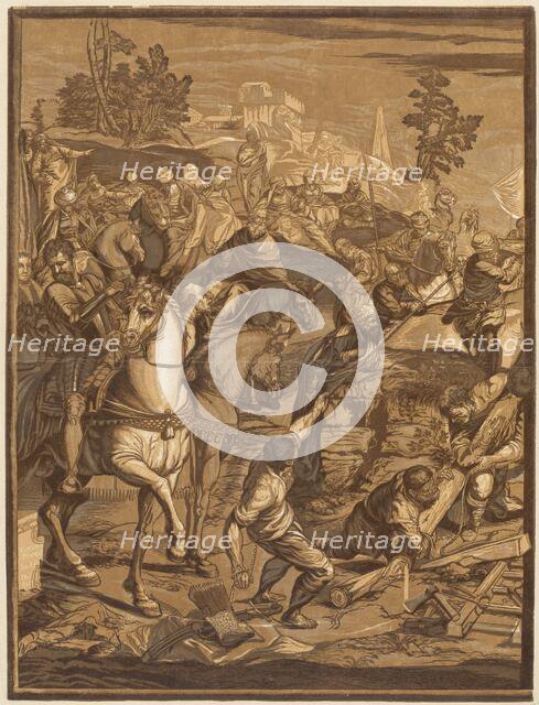 The Crucifixion (Left Panel), 1741. Creator: John Baptist Jackson.