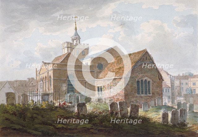South-east view of the church of St Mary Magdalene, Richmond, Surrey, c1840. Artist: Anon